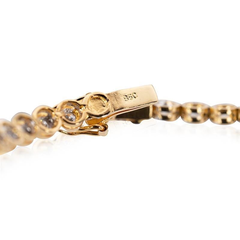 Women's Stunning 20K Yellow Gold Tennis Diamond Bracelet with 2.40 Ct Natural Diamonds