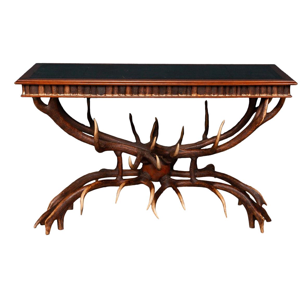 Stunning 20th Century Antler Library Table by Anthony Redmile, London circa 1970