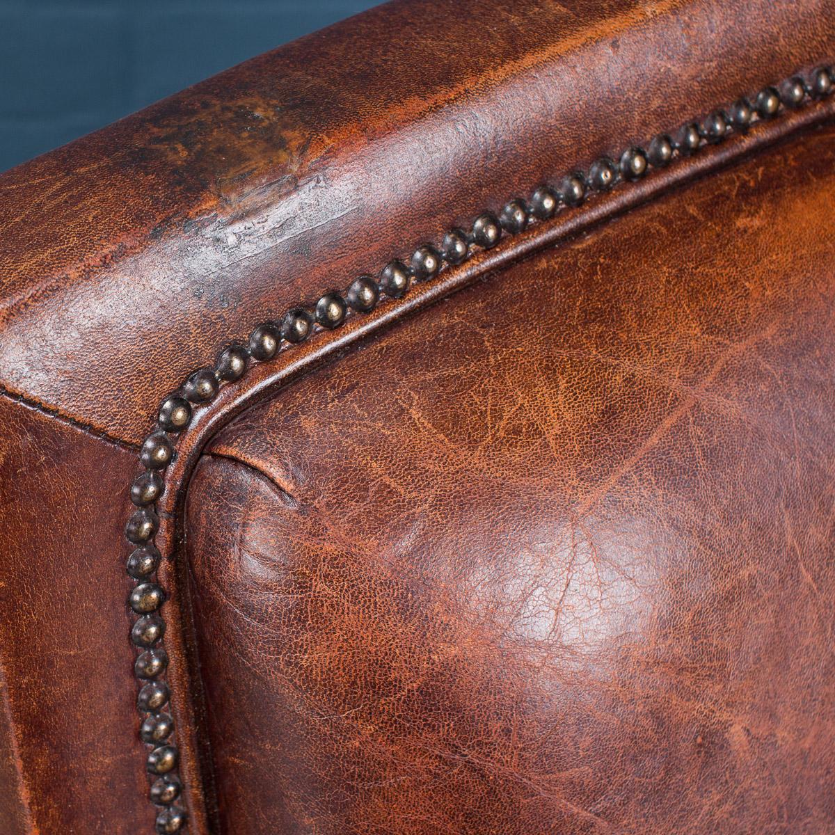 Stunning 20th Century Dutch Sheepskin Leather Armchair, circa 1980 5