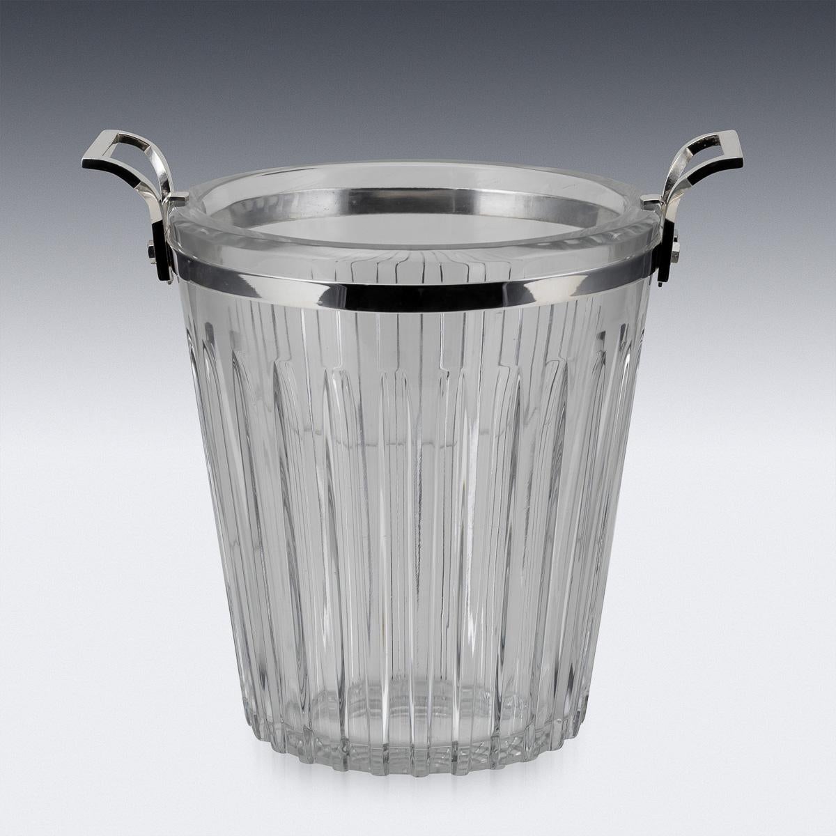 Atemberaubende 20. Jahrhundert Französisch versilbert & Baccarat Glas Weinkühler c.1960 (Sonstiges) im Angebot