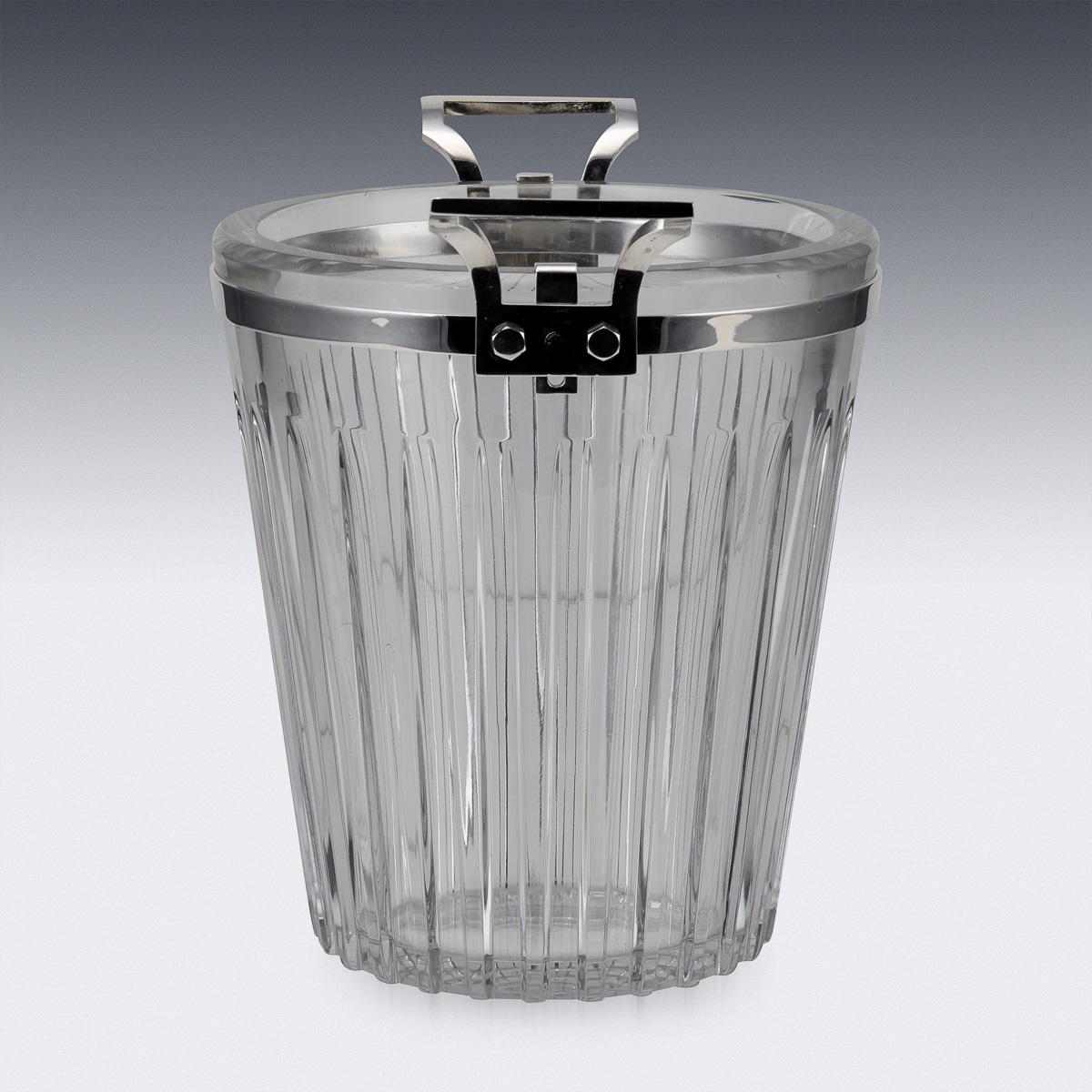 Atemberaubende 20. Jahrhundert Französisch versilbert & Baccarat Glas Weinkühler c.1960 im Zustand „Gut“ im Angebot in Royal Tunbridge Wells, Kent