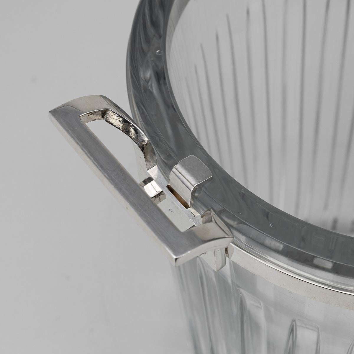 Atemberaubende 20. Jahrhundert Französisch versilbert & Baccarat Glas Weinkühler c.1960 (Versilberung) im Angebot