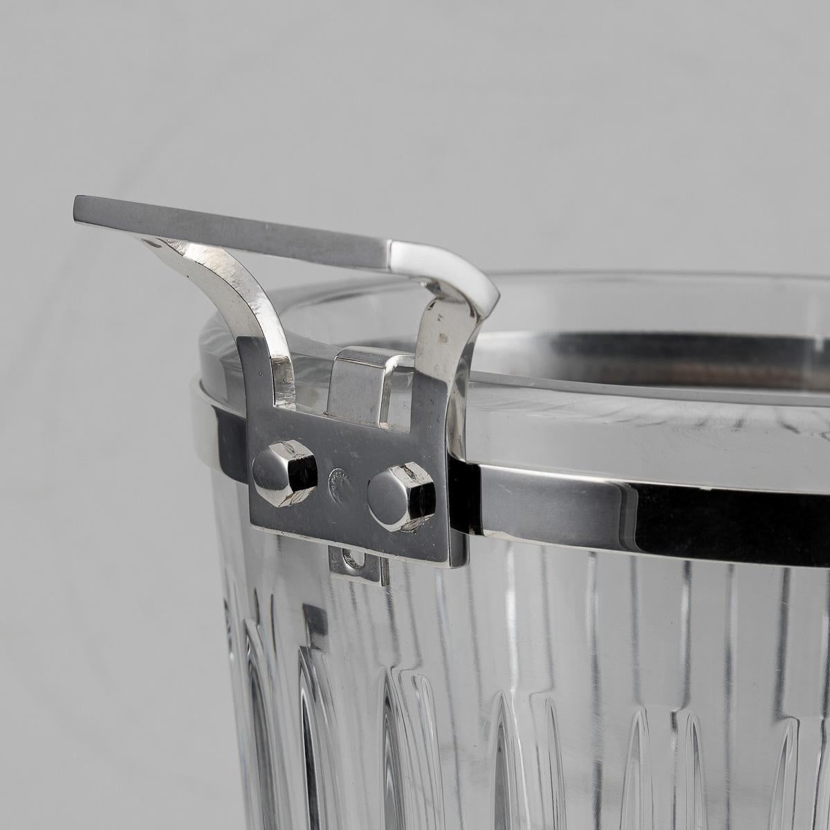 Atemberaubende 20. Jahrhundert Französisch versilbert & Baccarat Glas Weinkühler c.1960 im Angebot 3