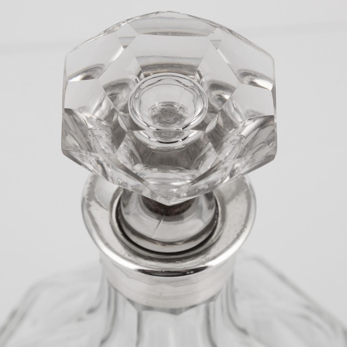 Atemberaubende 20. Jahrhundert Französisch massivem Silber & geschliffenem Glas Dekanter im Angebot 6