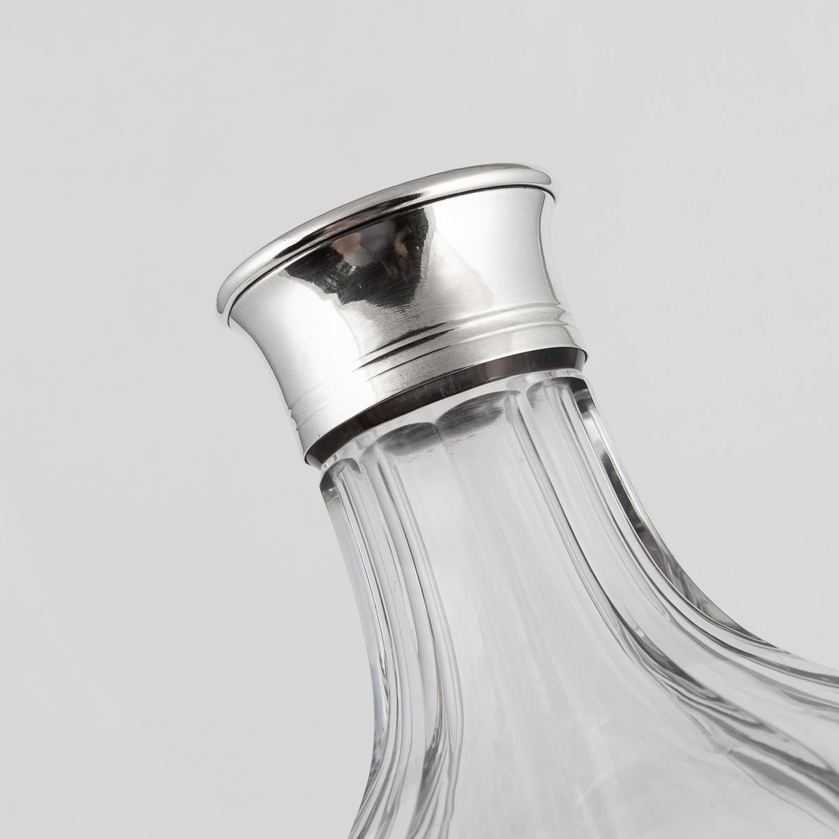 Atemberaubende 20. Jahrhundert Französisch massivem Silber & geschliffenem Glas Dekanter im Angebot 7