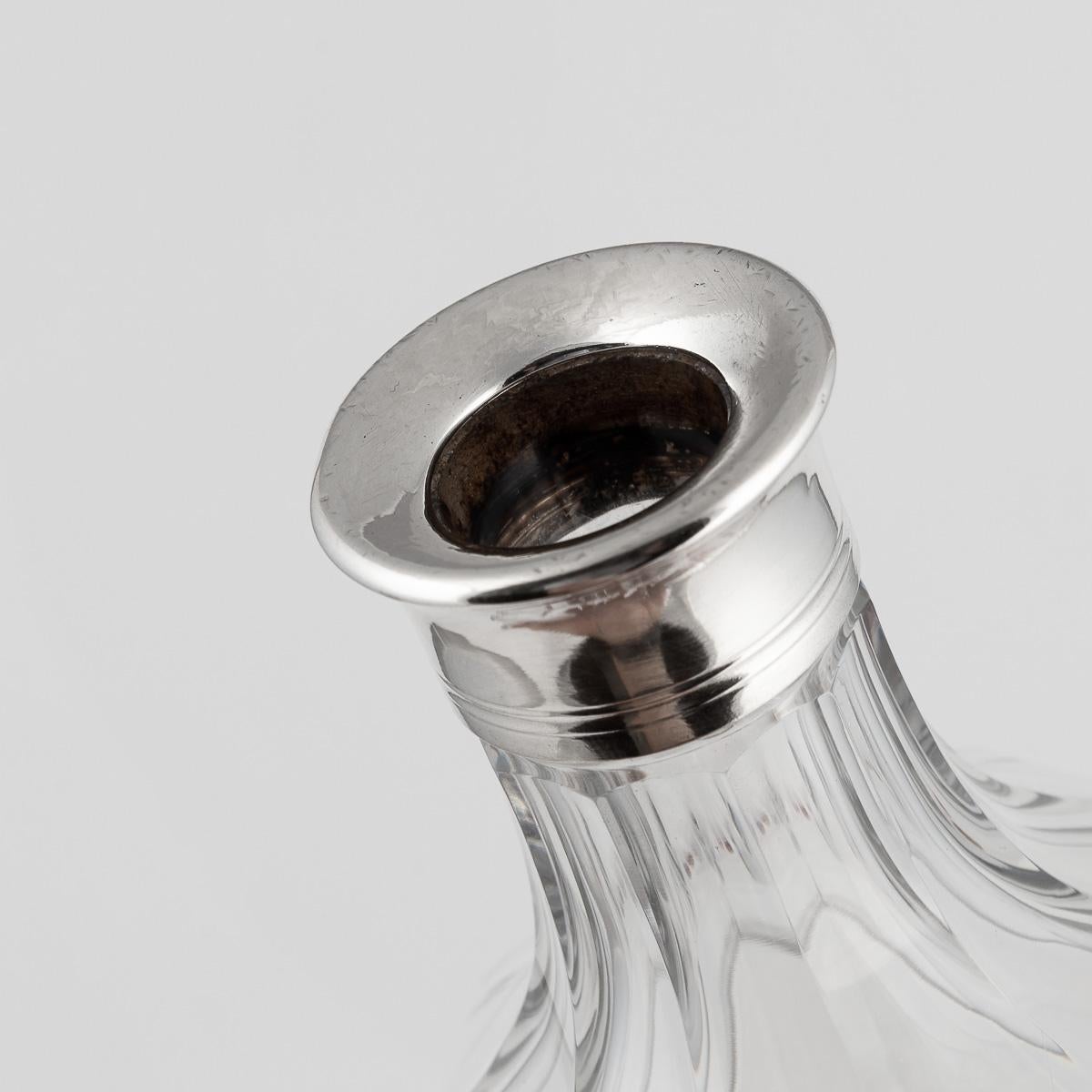 Atemberaubende 20. Jahrhundert Französisch massivem Silber & geschliffenem Glas Dekanter im Angebot 8