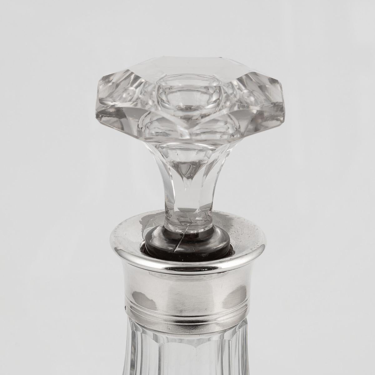 Atemberaubende 20. Jahrhundert Französisch massivem Silber & geschliffenem Glas Dekanter im Angebot 3