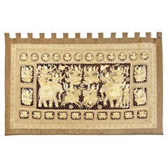 Stunning 20th century large Indian needlework wall hanging