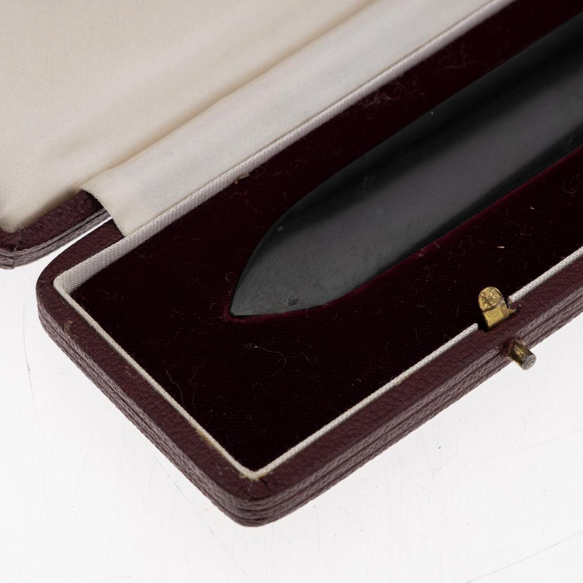 Atemberaubender Brieföffner aus 9 Karat Gold und Nephrit von Asprey & Co aus dem 20. Jahrhundert, London um 1971 im Angebot 10
