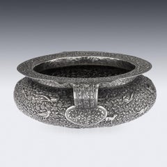 Stunning 20th Century Indian Hathras Solid Silver Large Decorative Bowl