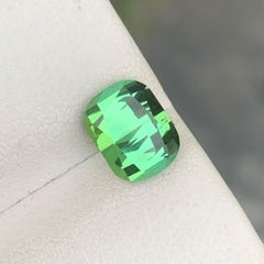 Stunning 2.10 Carat Natural Loose Mint Green Afghan Tourmaline Cushion Shape