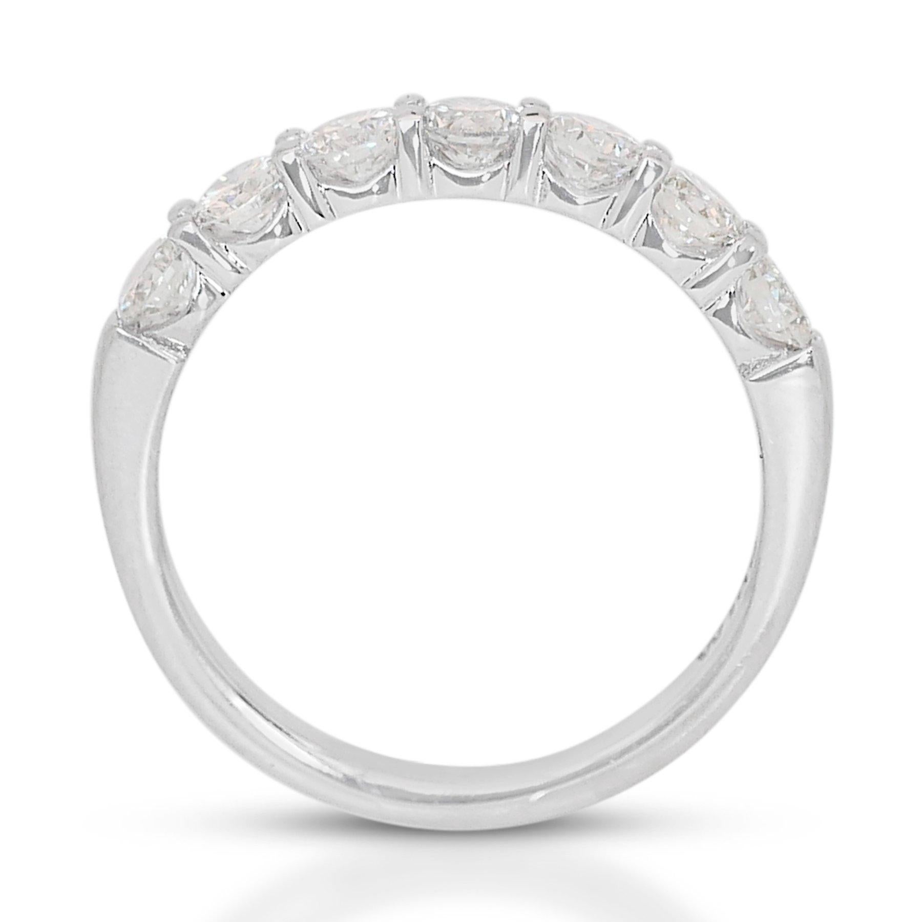 Stunning 2.10ct Diamonds 7-Stone Ring in 18k White Gold - GIA Certified 1