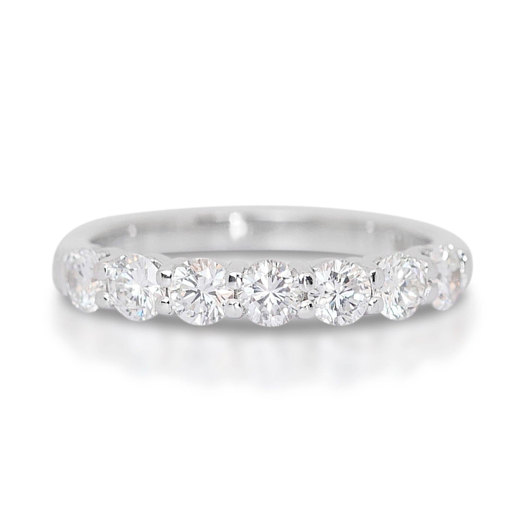 Donna Stupendo anello con 7 pietre di diamanti taglio ideale, eccellente e triplo, da 2,11 ct. in vendita