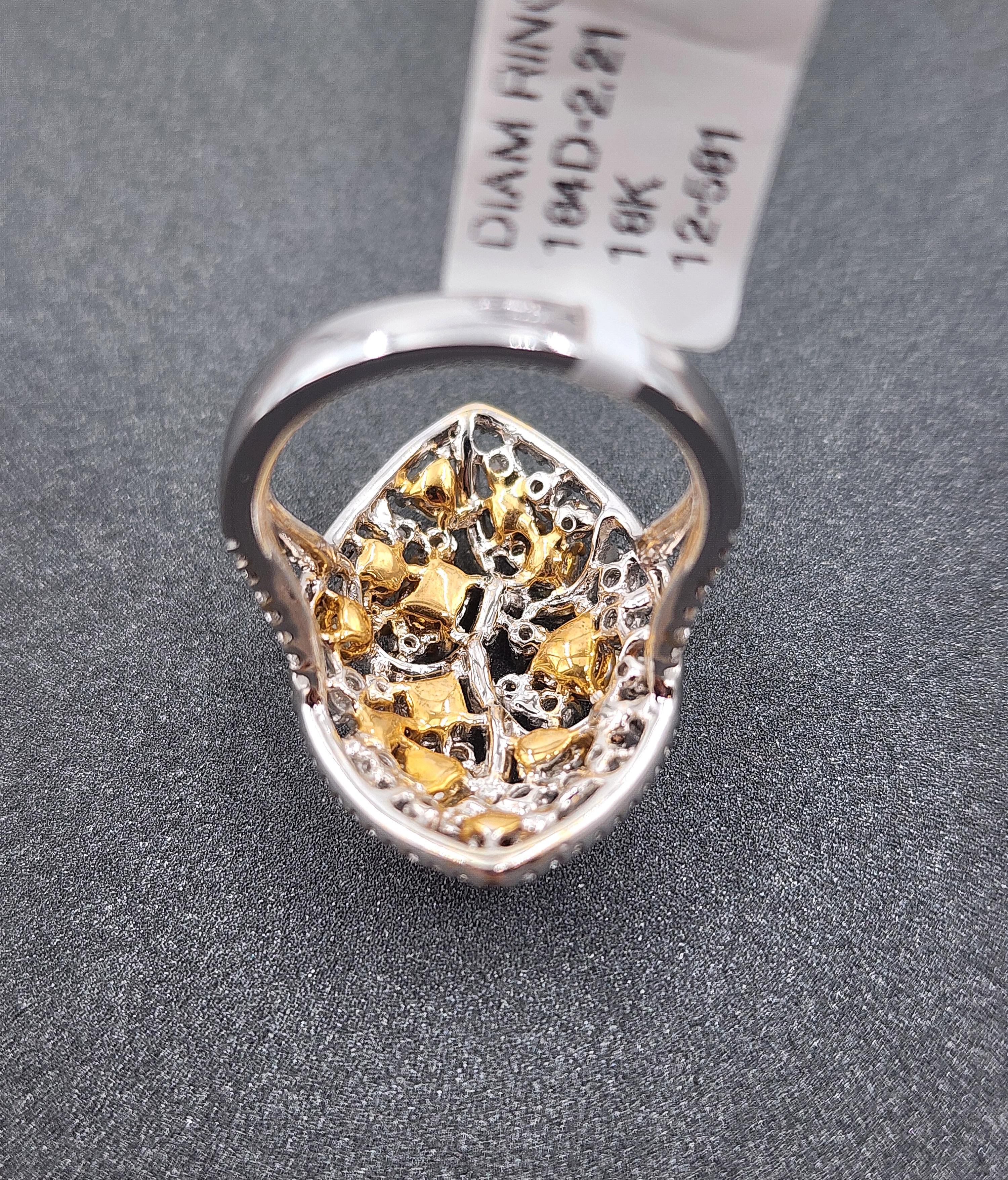 2,21 ct natürlicher brauner, gelber und pinker Diamantring für Damen oder Herren im Angebot