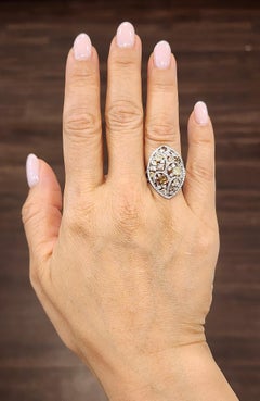 Stunning 2.21 Carat Natural Multi-Color Diamond Ring in 18k White Gold