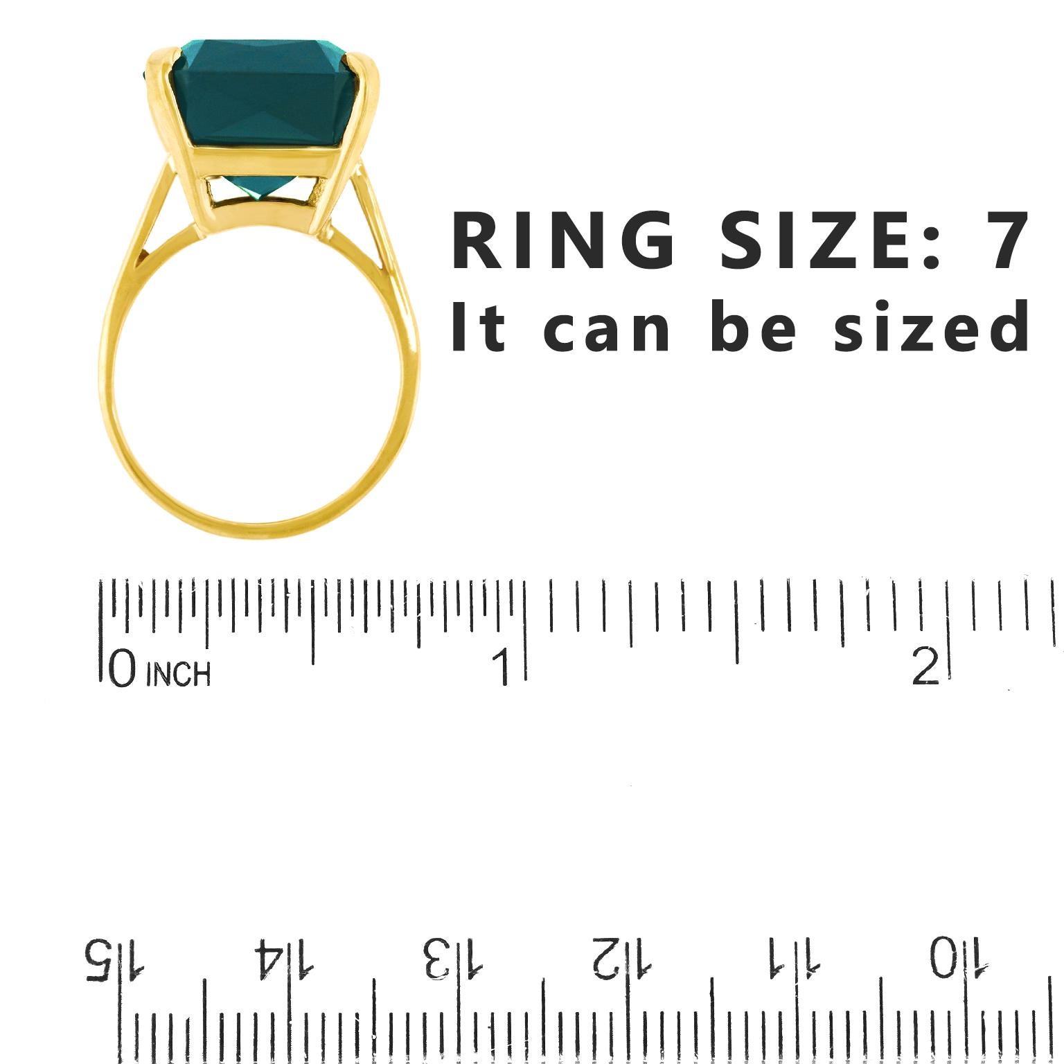 Stunning 22.25ct Blue-Green Tourmaline Ring 1