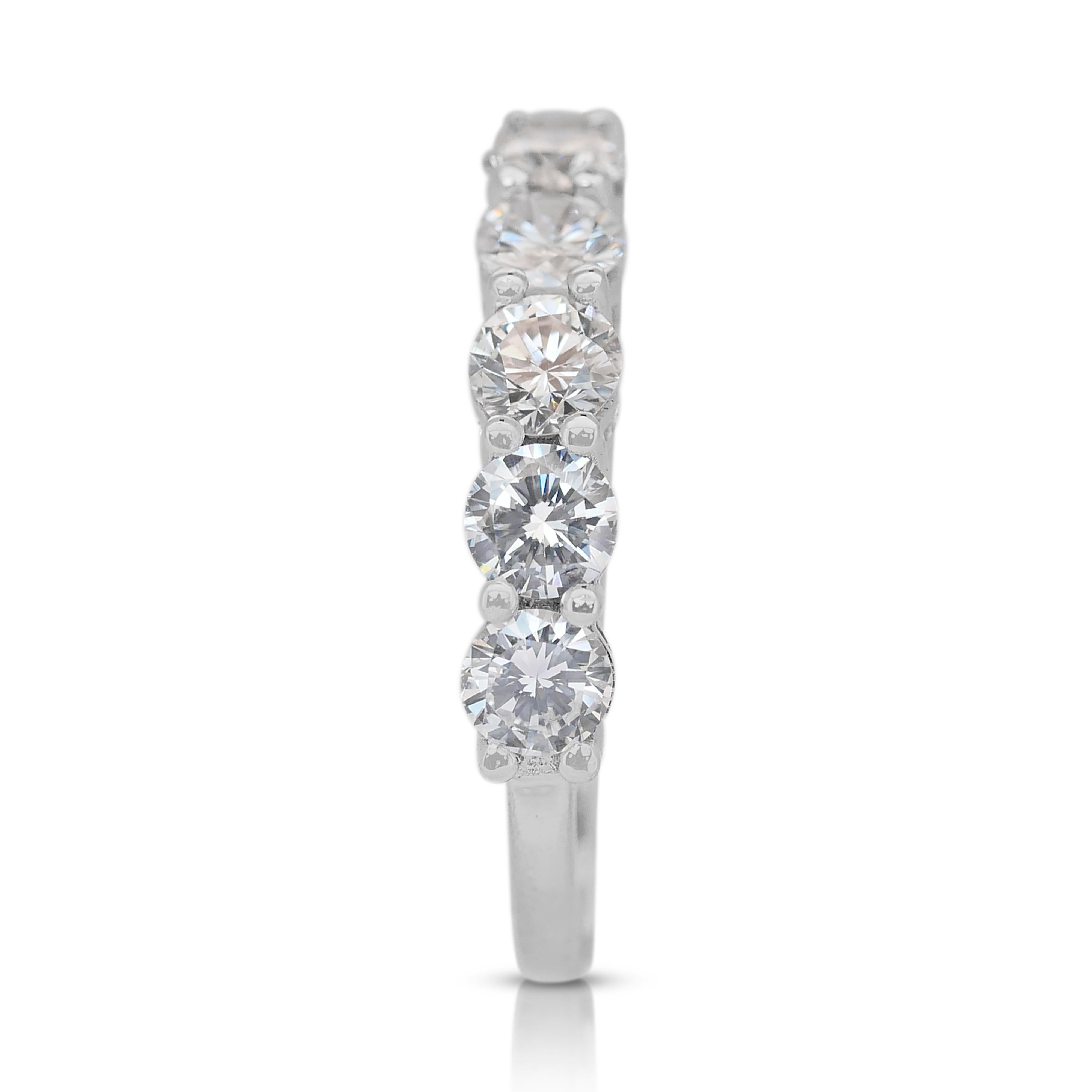 Stunning 2.23ct Diamonds Half-Eternity Ring in 18k White Gold - IGI Certified 1