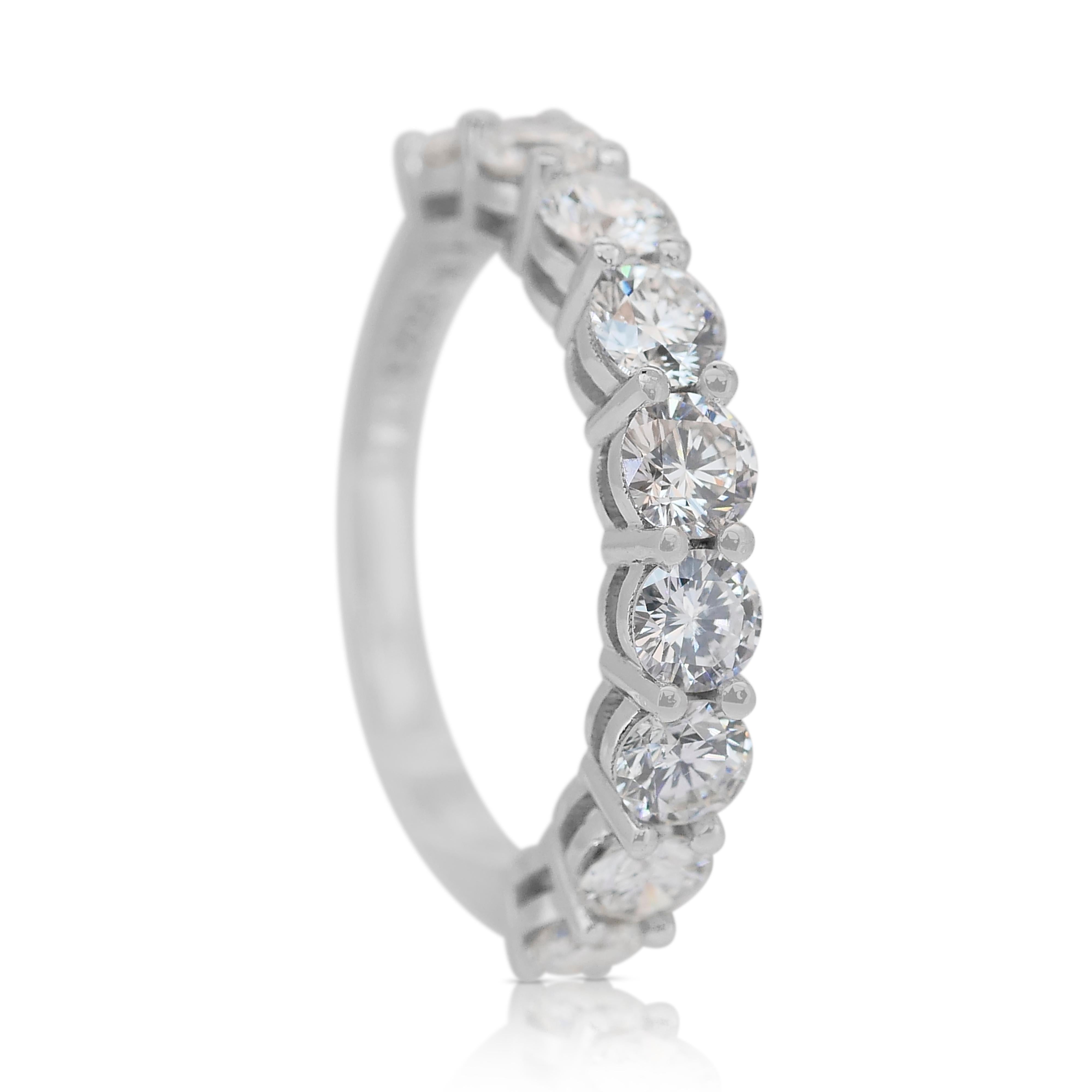 Stunning 2.23ct Diamonds Half-Eternity Ring in 18k White Gold - IGI Certified 2