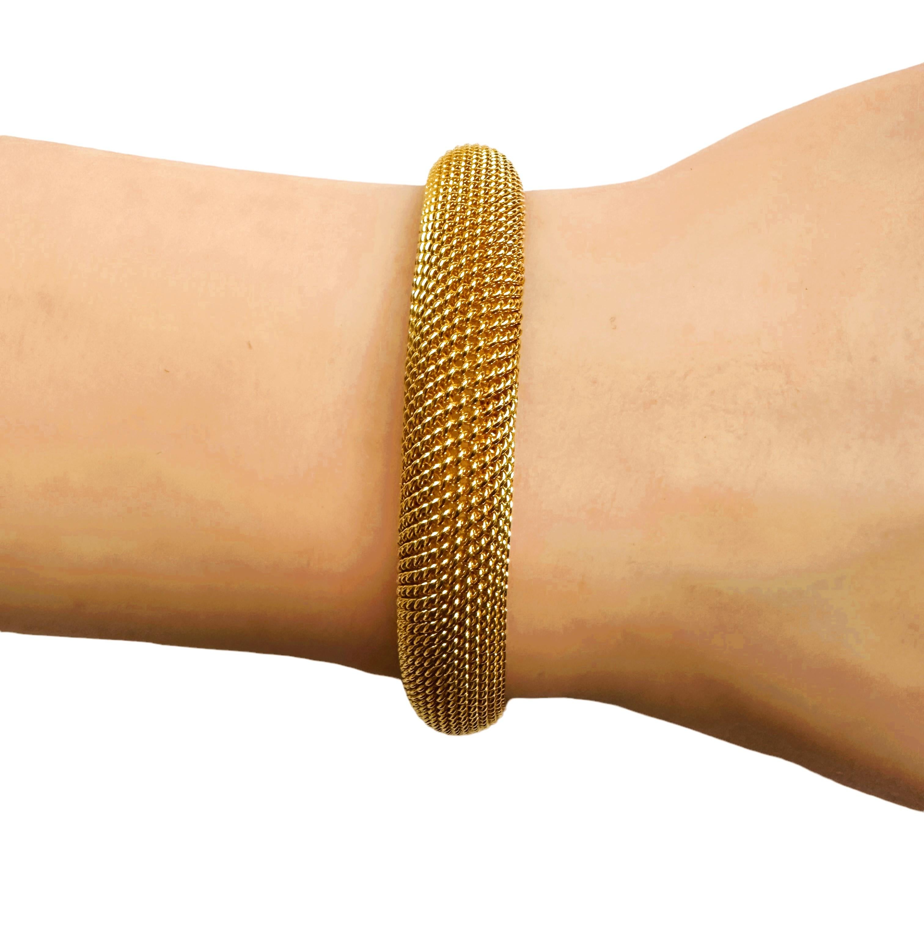 Women's Stunning 22K Yellow Gold Woven Caviar Bracelet 30.59 Grams For Sale