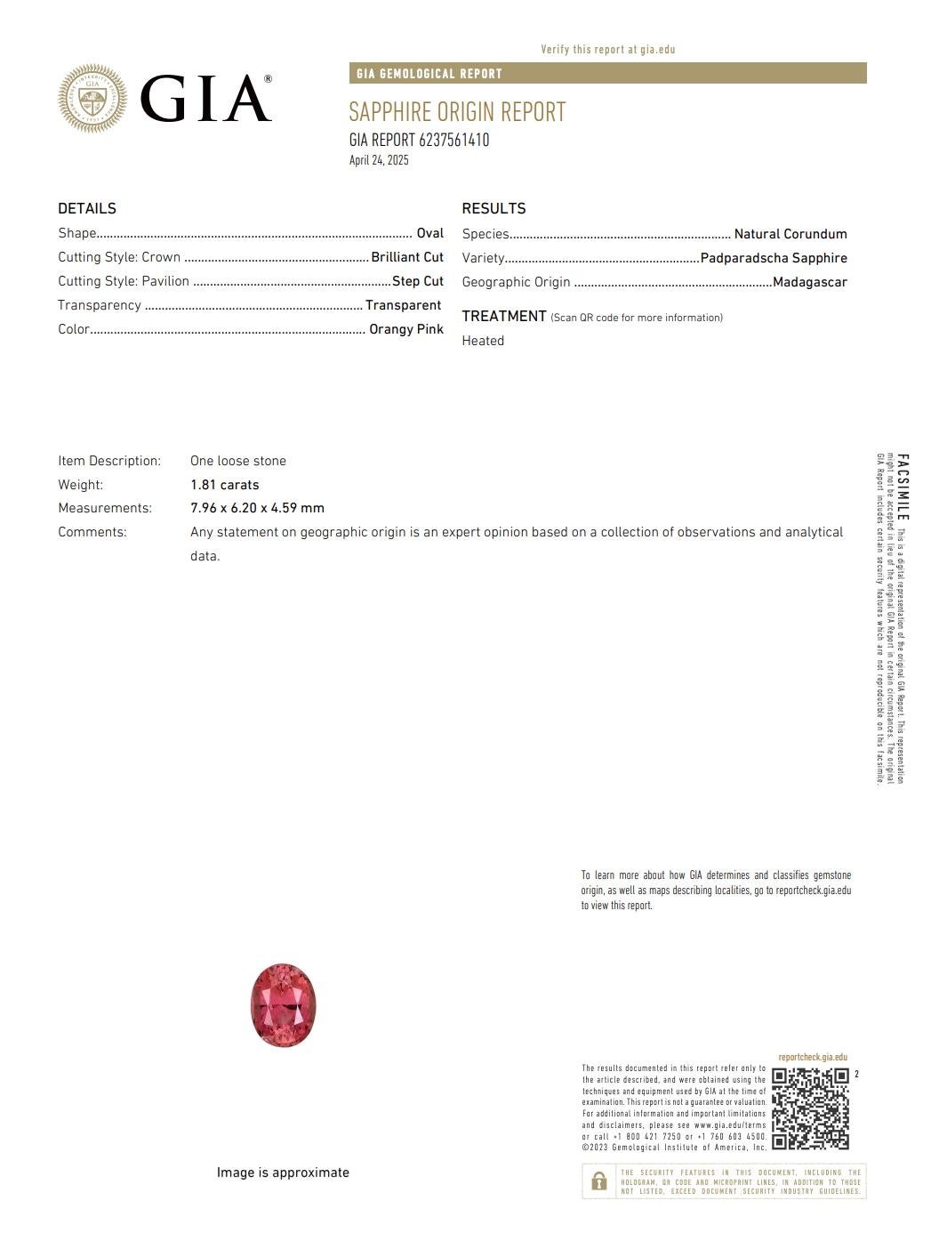 Atemberaubende 2,36ct Diamanten und Padparadscha Sapphire Cluster Ring im Angebot 4