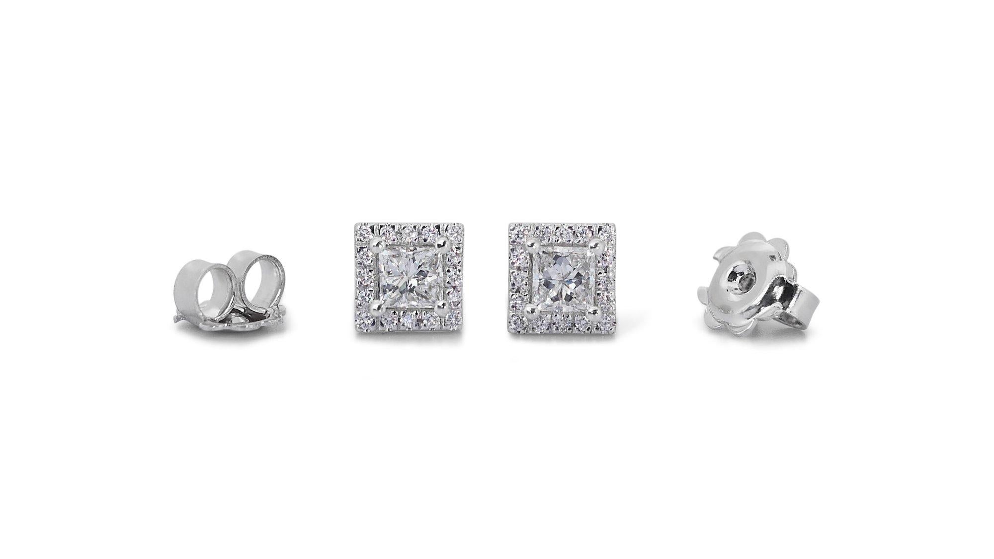 Stunning 2.37ct Diamond Stud Earrings in 18k White Gold - GIA Certified For Sale 3