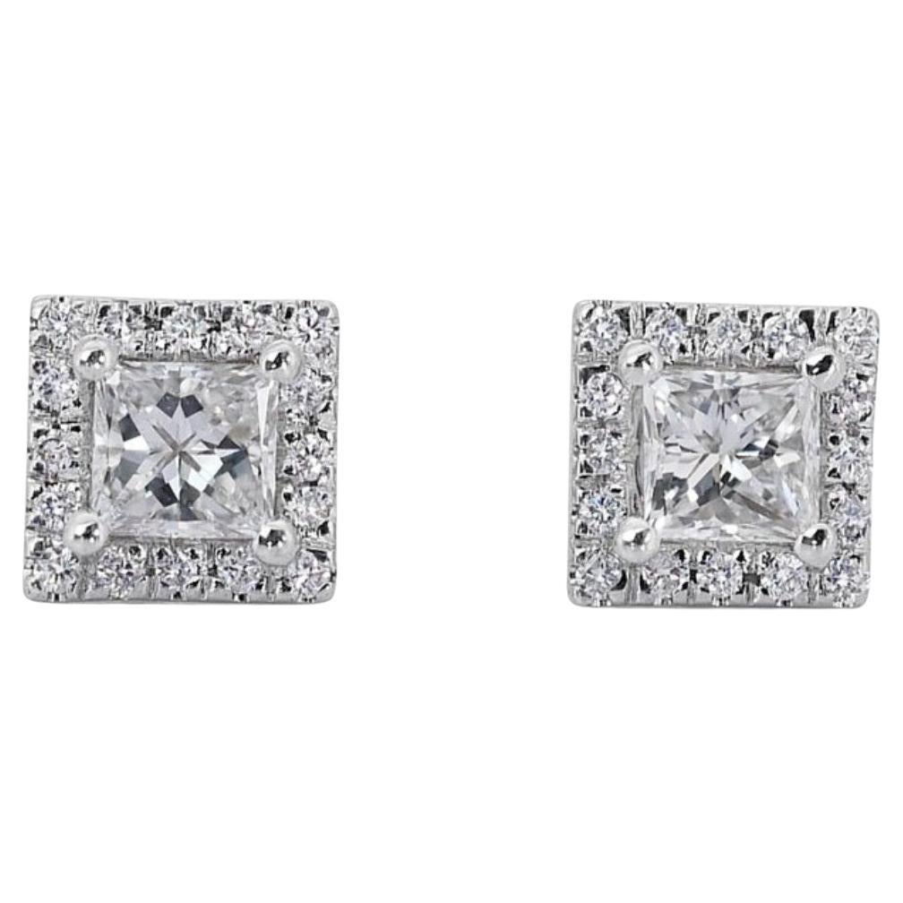 Stunning 2.37ct Diamond Stud Earrings in 18k White Gold - GIA Certified For Sale