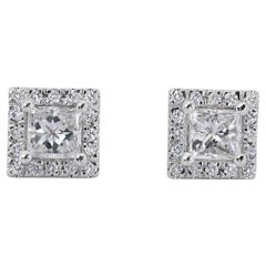 Stunning 2.37ct Diamond Stud Earrings in 18k White Gold - GIA Certified