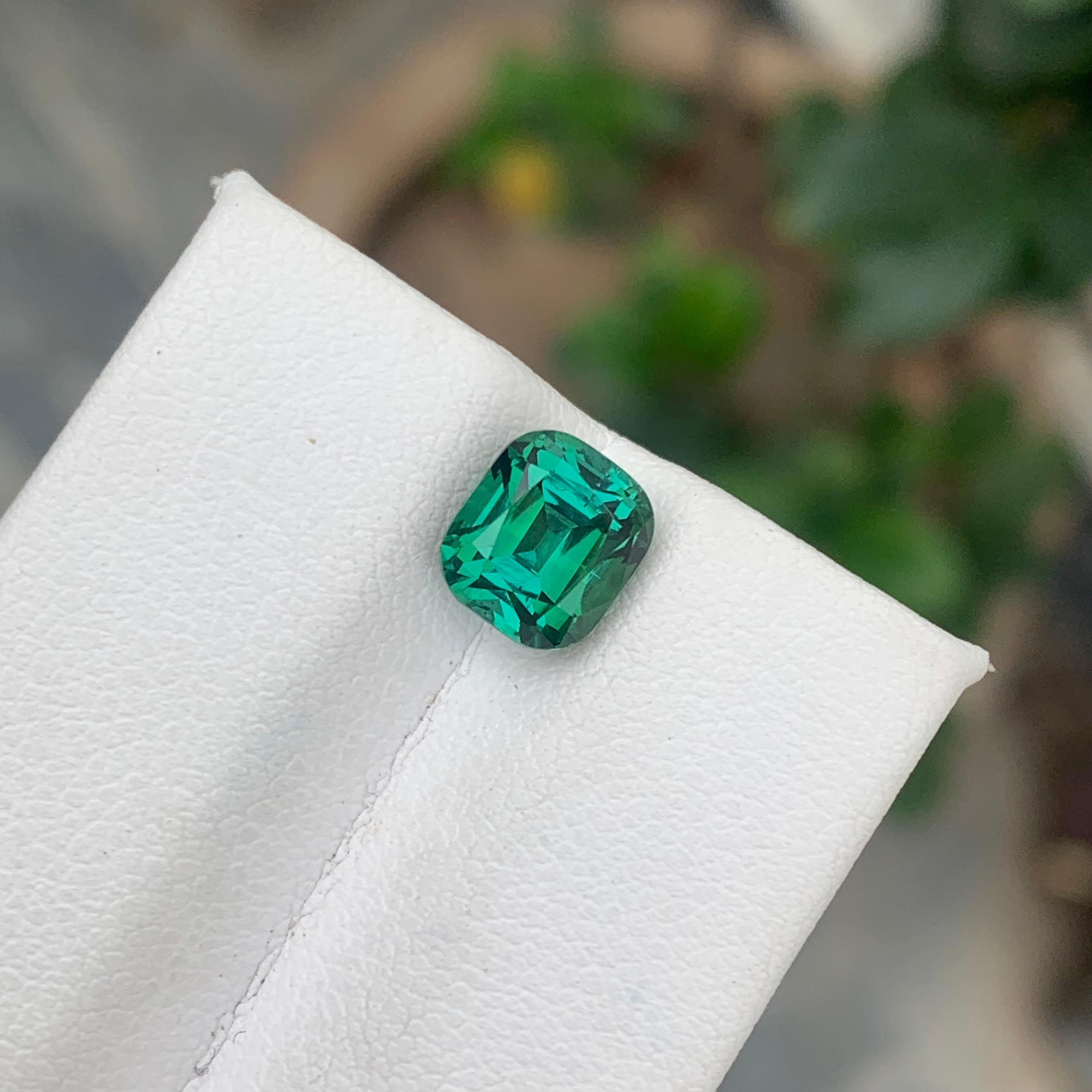 Atemberaubender 2,45 Karat natürlicher loser mintgrüner Turmalin im Kissenschliff Edelstein (Arts and Crafts)