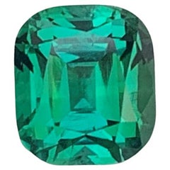 Stupéfiante pierre précieuse de 2,45 carats de tourmaline verte menthe en vrac, taille coussin 