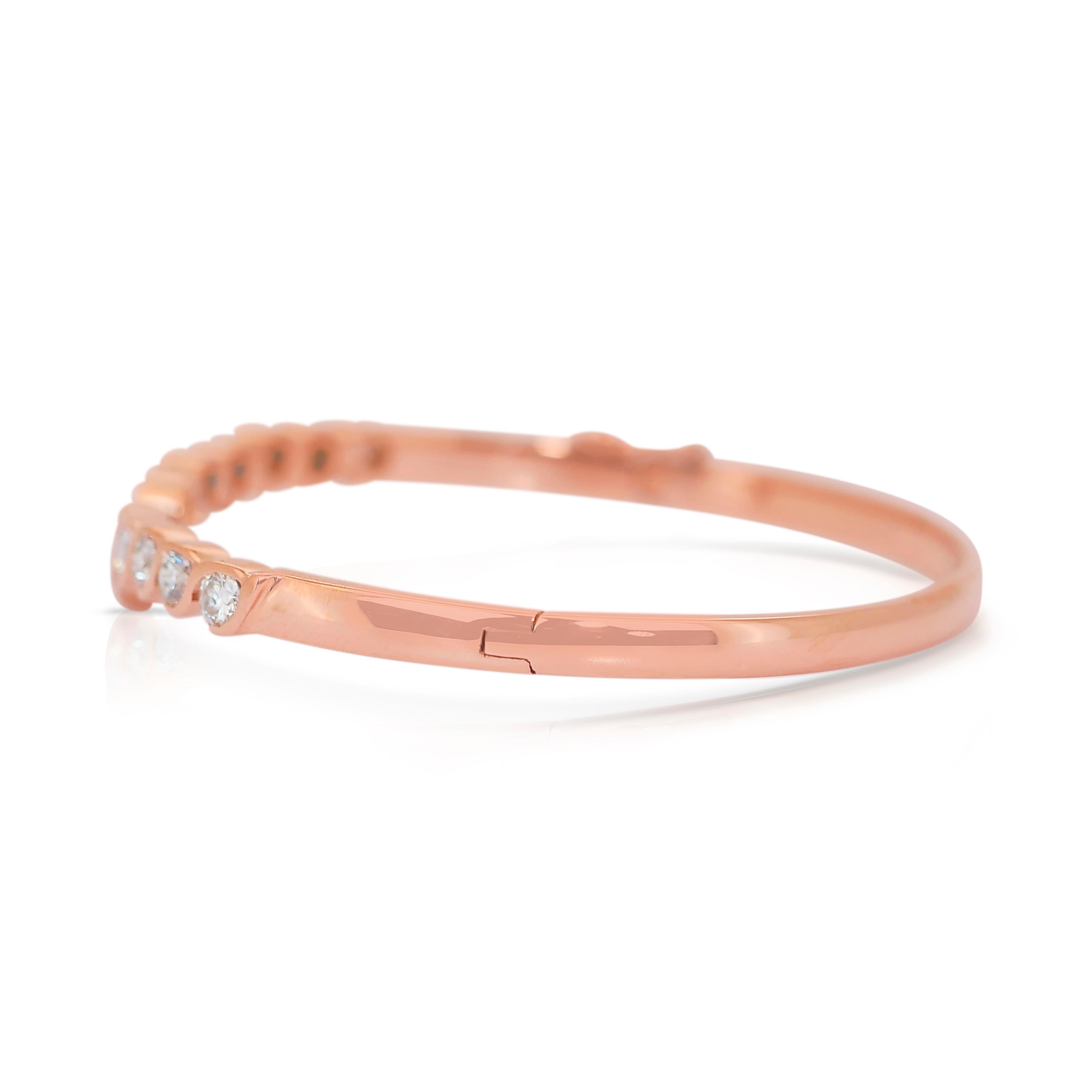 Round Cut Stunning 2.46ct Diamonds Bracelet in 18k Rose Gold - IGI Certified For Sale