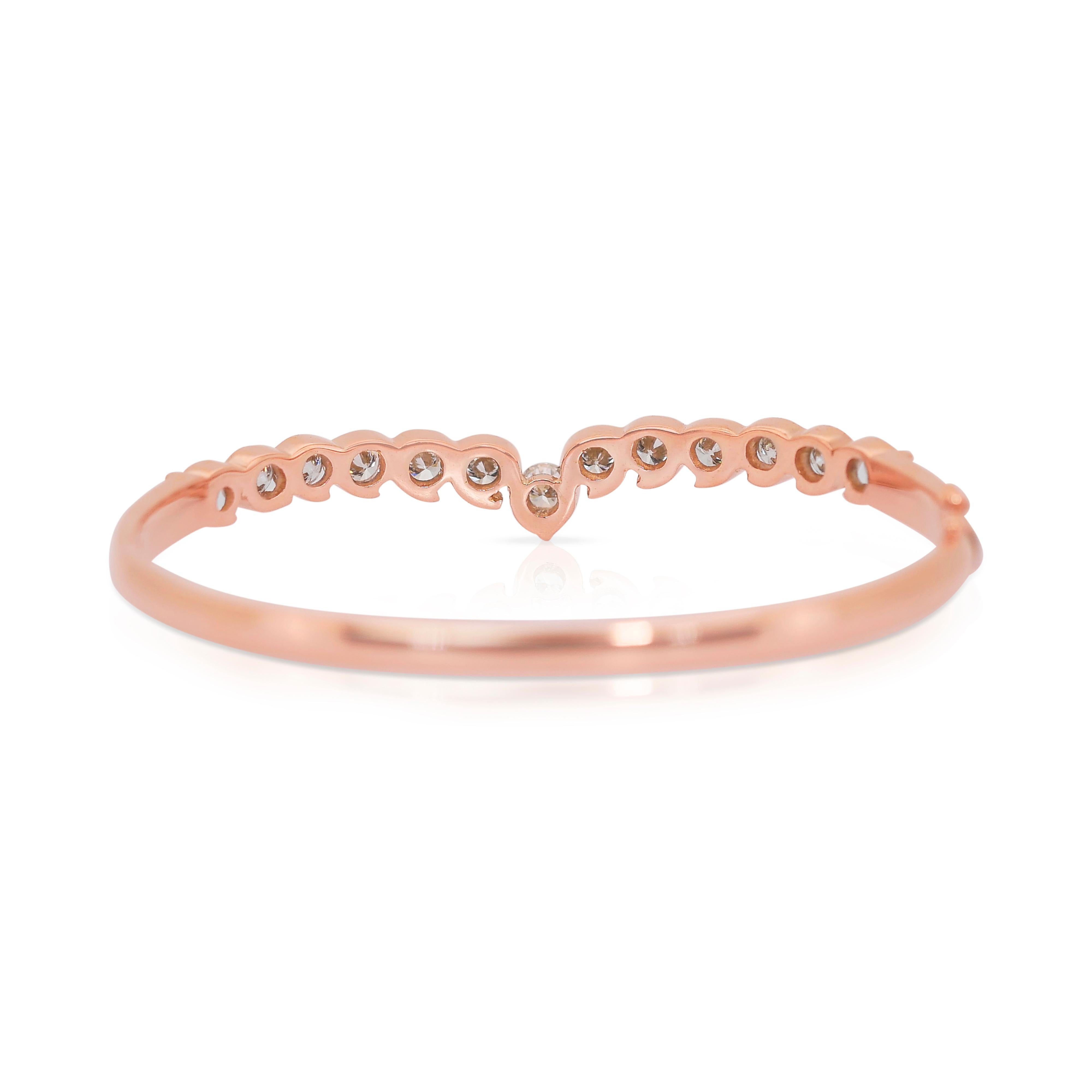 Stunning 2.46ct Diamonds Bracelet in 18k Rose Gold - IGI Certified In New Condition For Sale In רמת גן, IL