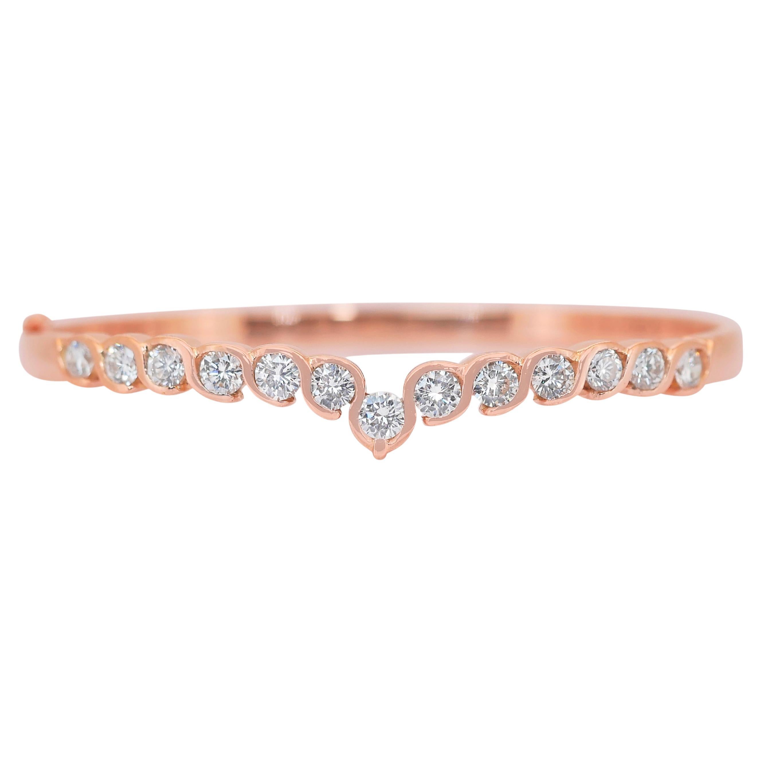 Stunning 2.46ct Diamonds Bracelet in 18k Rose Gold - IGI Certified