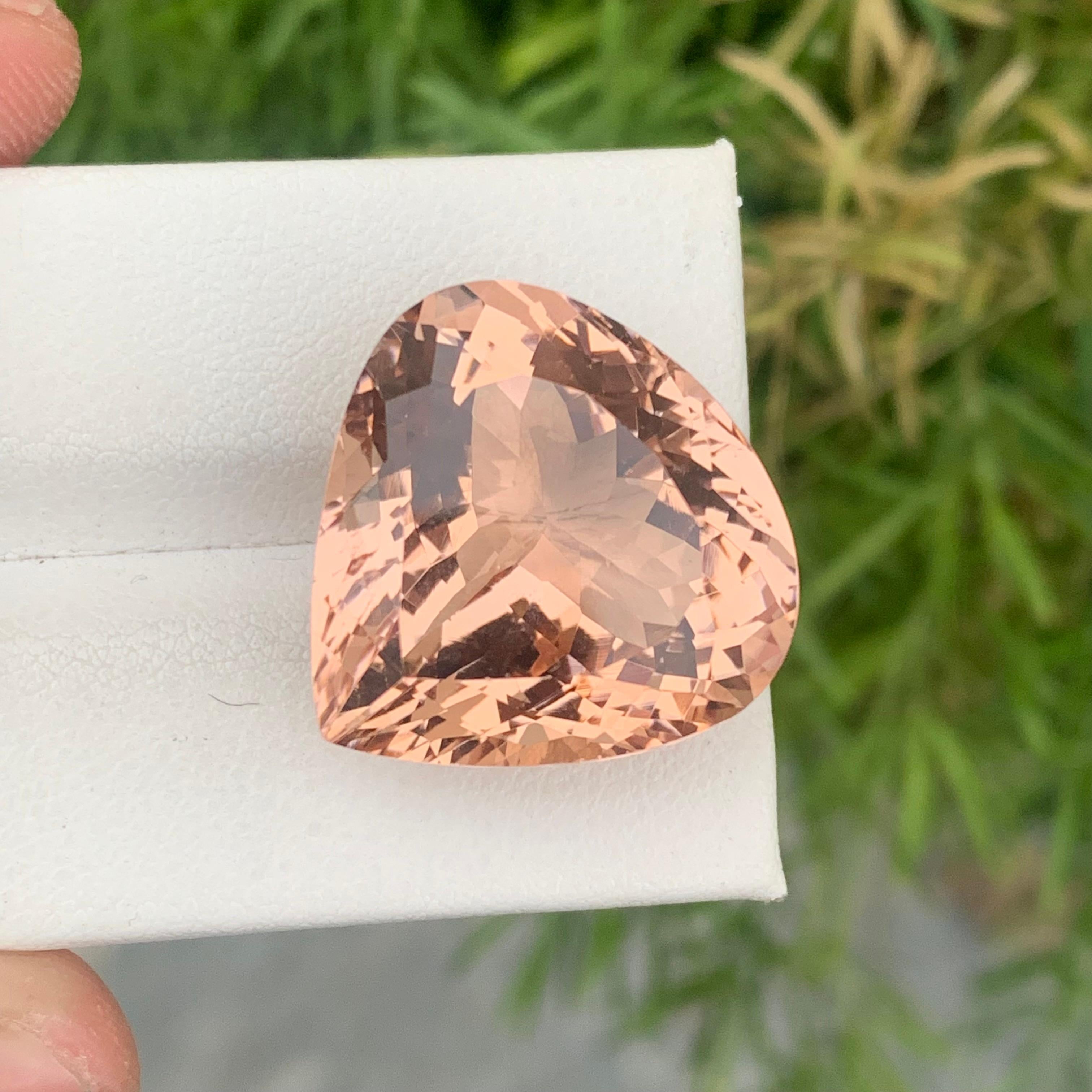 Stunning 25 Carat Natural Pear Shape Peach Morganite Gem for Jewelry Making For Sale 4