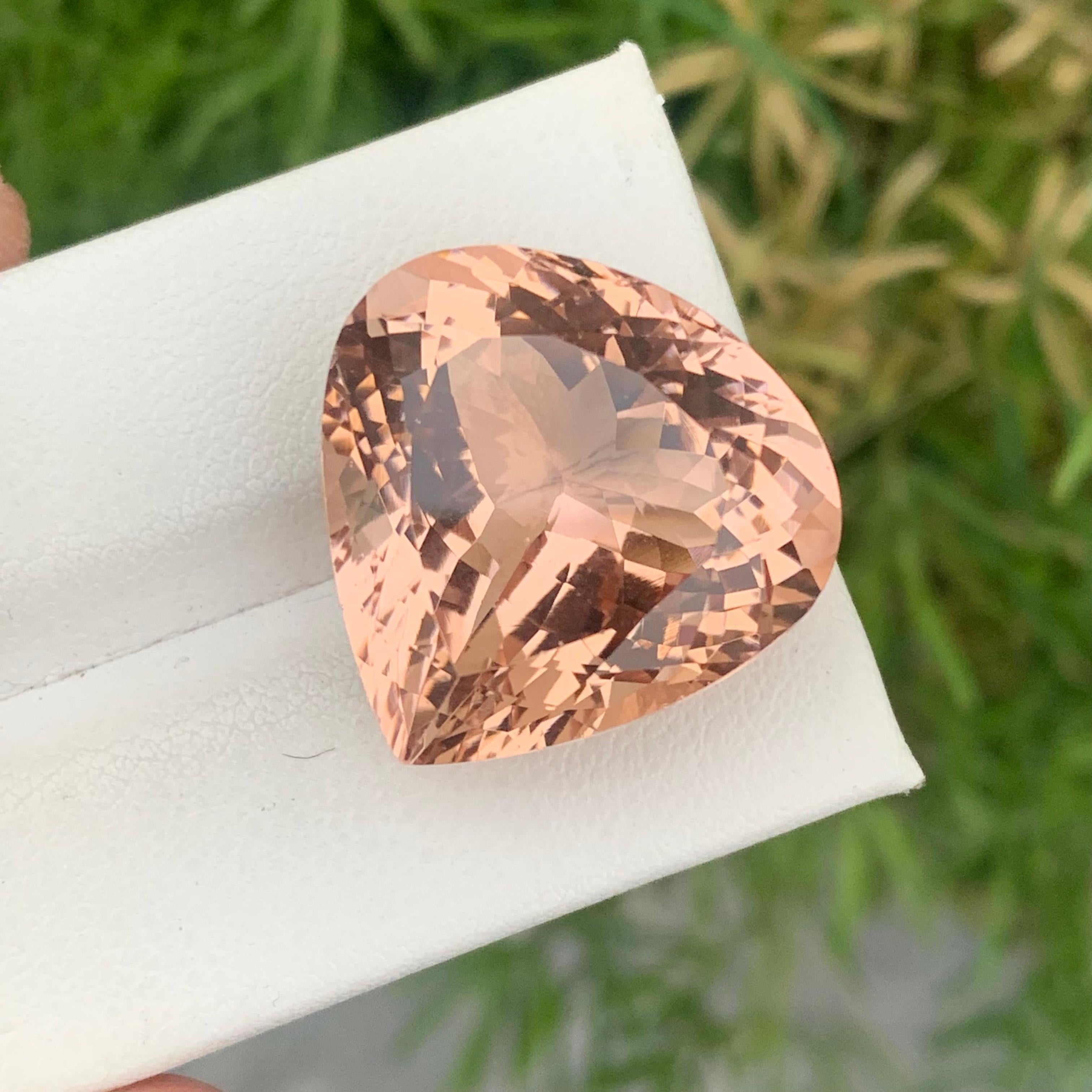 Gemstone Type : Morganite
Weight : 25 Carats
Dimensions : 25x24x11.8 Mm
Origin : Africa
Clarity : Eye Clean
Shape: Pear
Color: Peach
Certificate: On Demand
Morganite is believed to bring healing, compassion and promise to those who wear it.