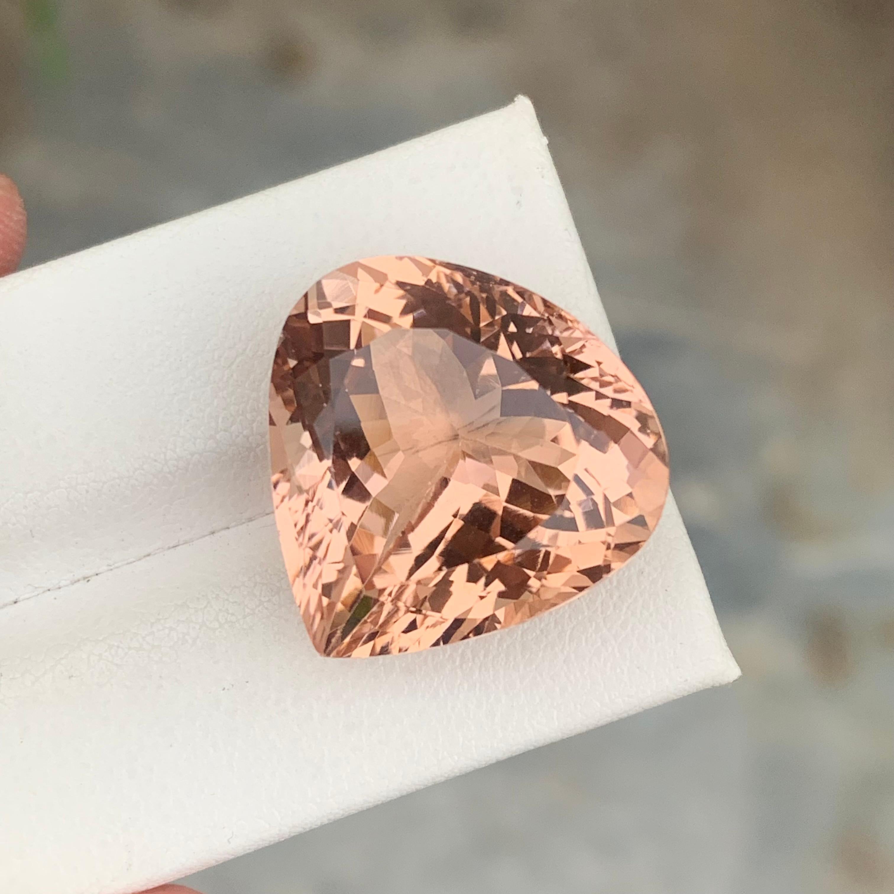 Pear Cut Stunning 25 Carat Natural Pear Shape Peach Morganite Gem for Jewelry Making For Sale