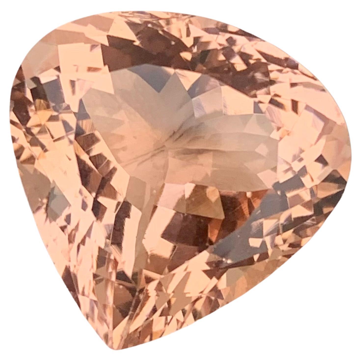 Stunning 25 Carat Natural Pear Shape Peach Morganite Gem for Jewelry Making