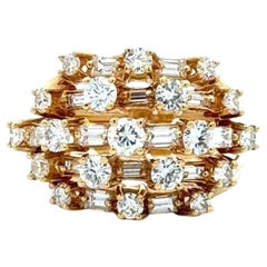 Stunning 2.50CT Diamond Vintage 1950's 18K Gold Ring