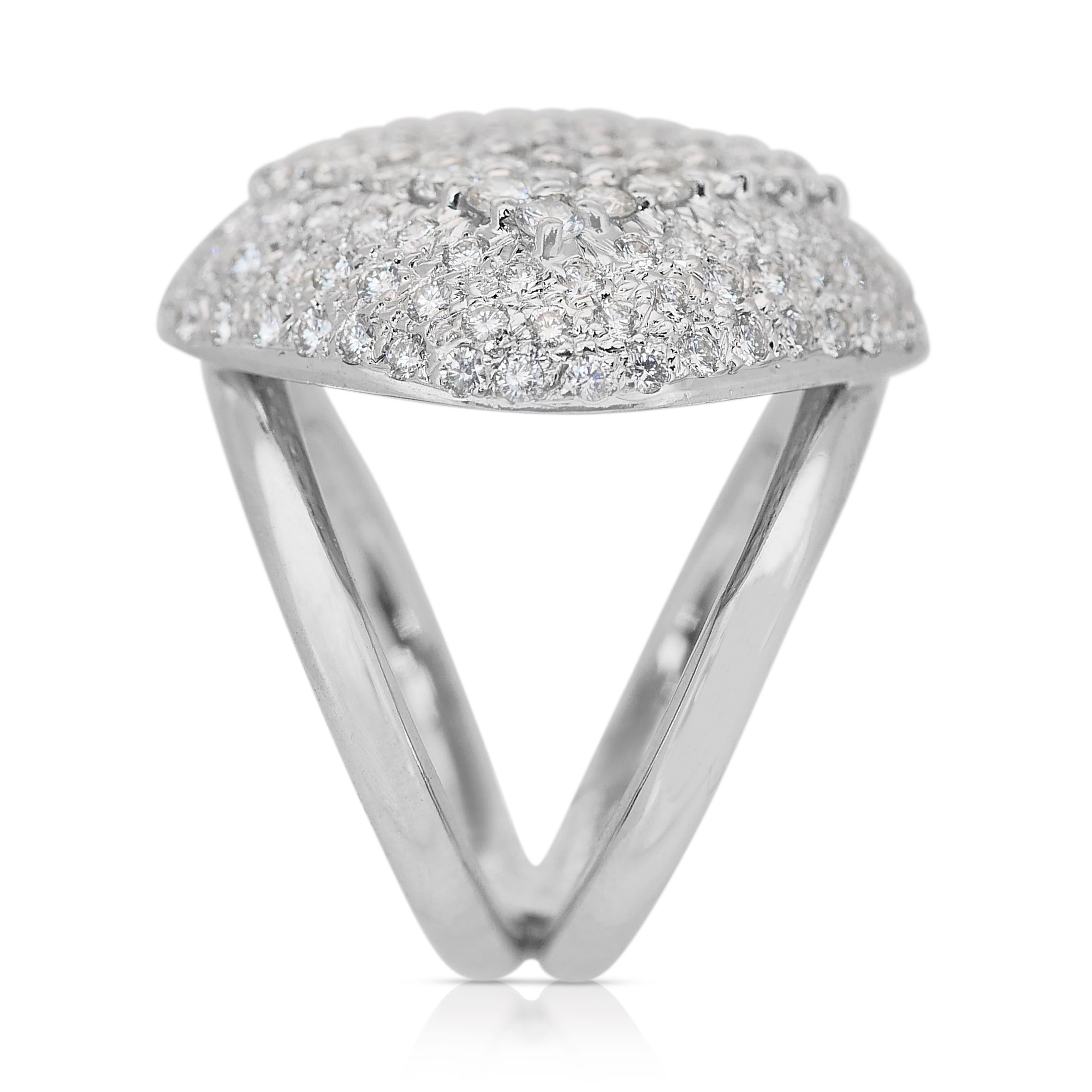 Stunning 2.50ct Diamonds Cocktail Ring in 18k White Gold - IGI Certified 2