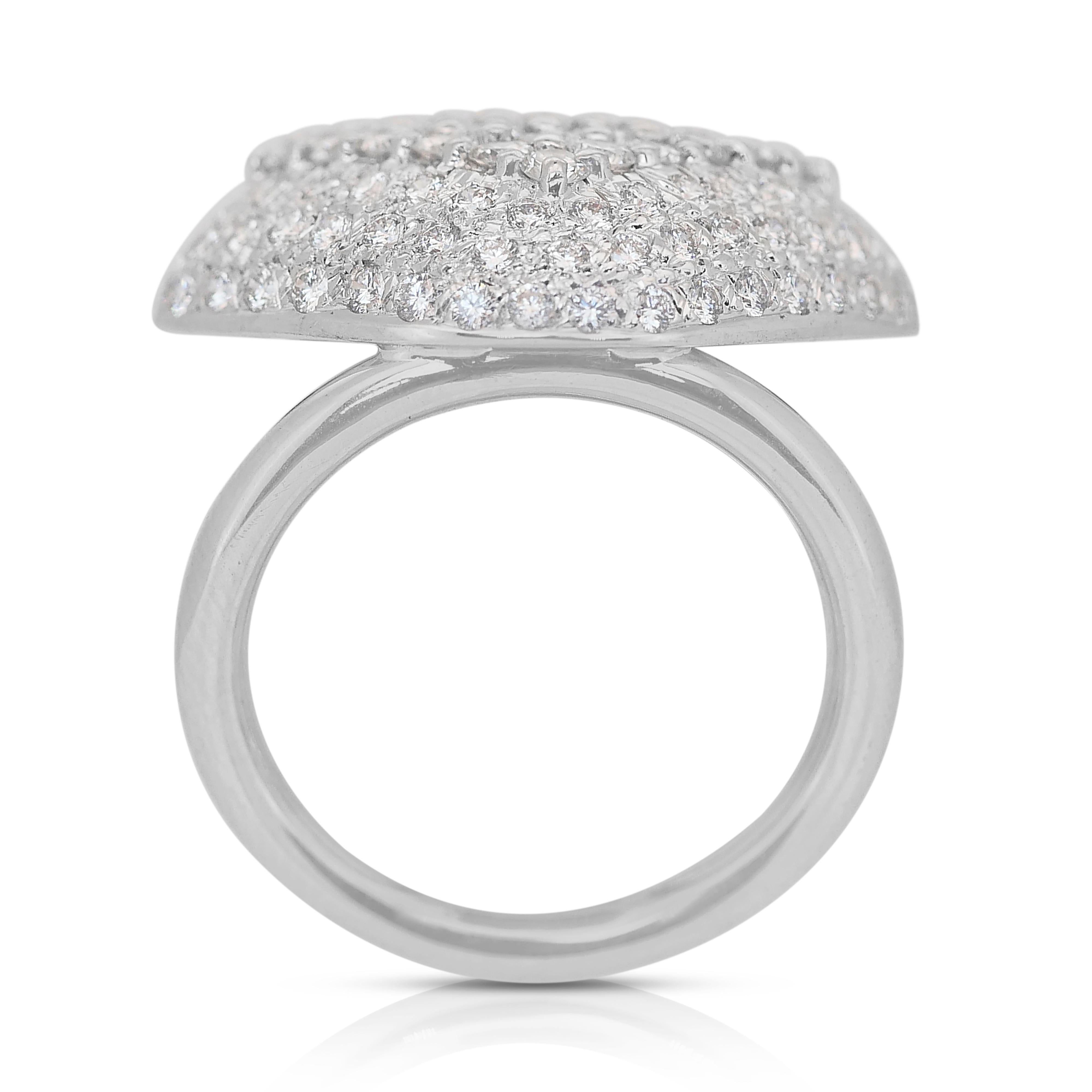 Stunning 2.50ct Diamonds Cocktail Ring in 18k White Gold - IGI Certified 4