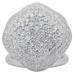 Stunning 2.50ct Diamonds Cocktail Ring in 18k White Gold - IGI Certified