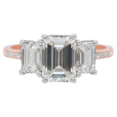 Stunning 2.57ct Diamonds Ring in 18k Rose & White Gold - IGI Certified