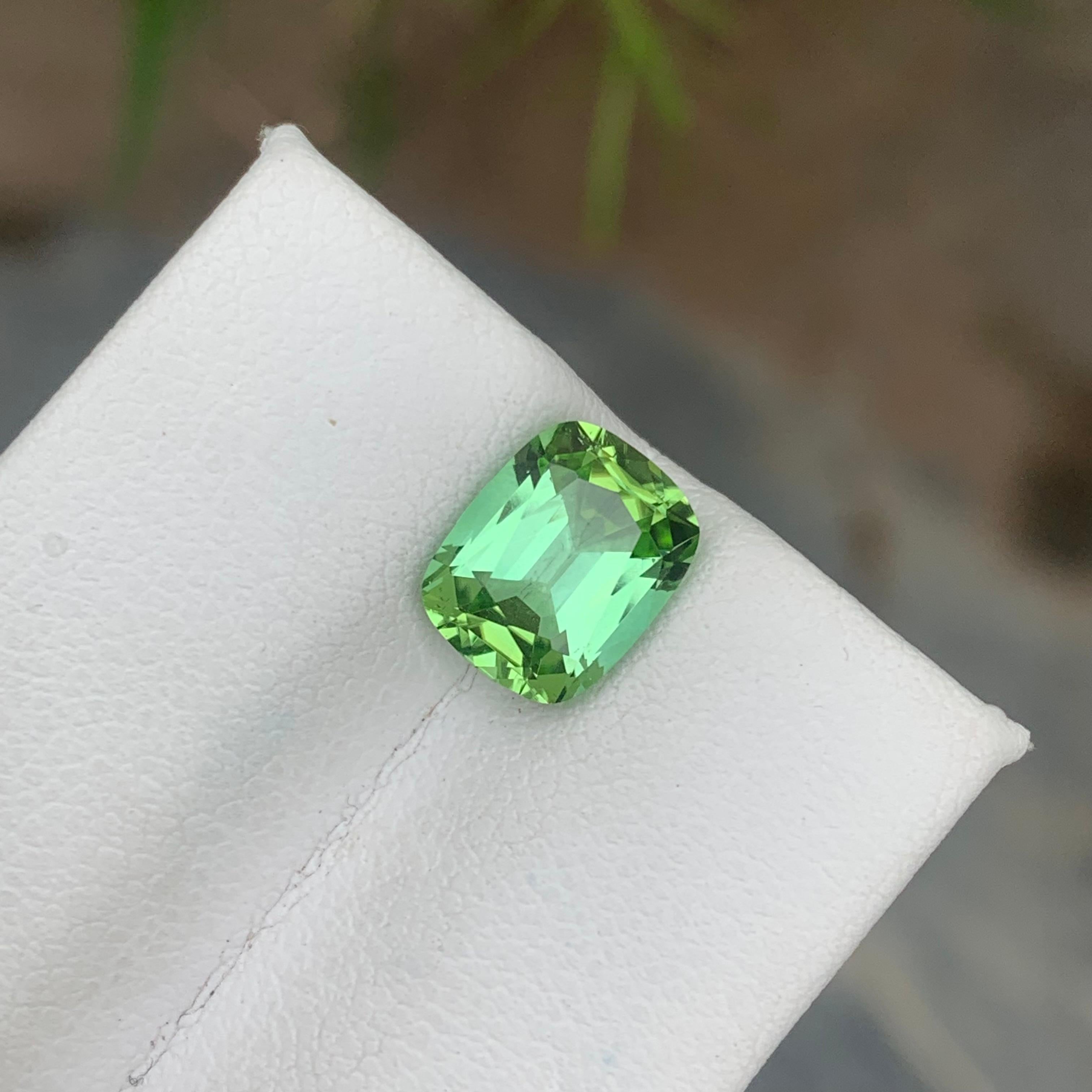 Women's or Men's Stunning 2.65 Carat Natural Loose Tourmaline Ring Cushion Cut From Afghanistan For Sale