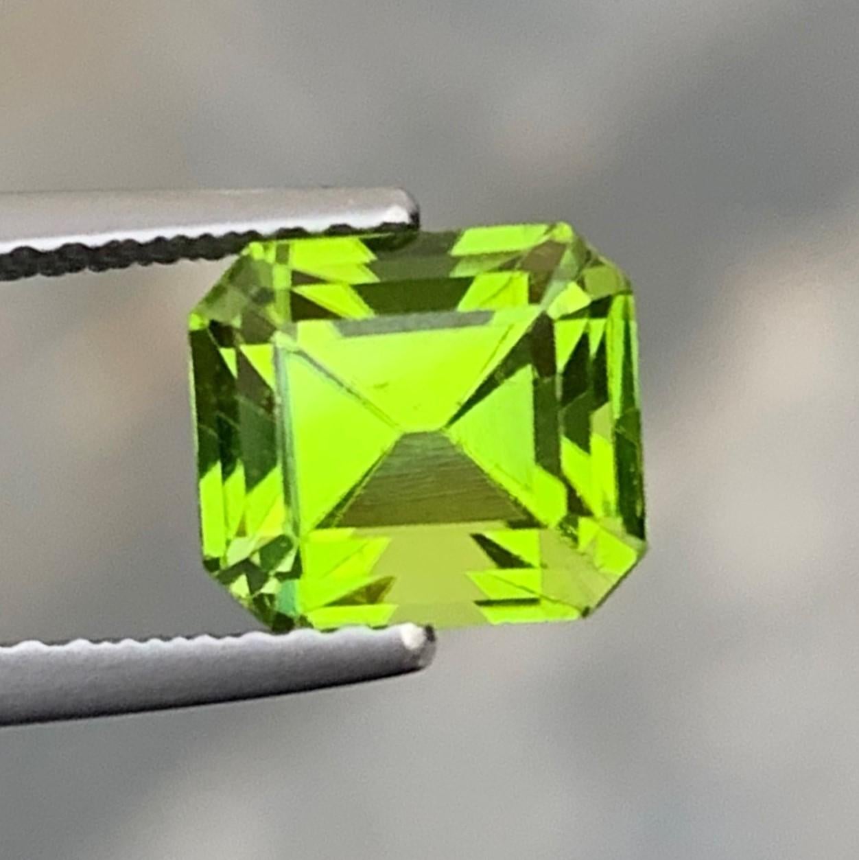 Stunning 2.70 Carat Loose Apple Green Peridot from Pakistan Emerald Shape For Sale