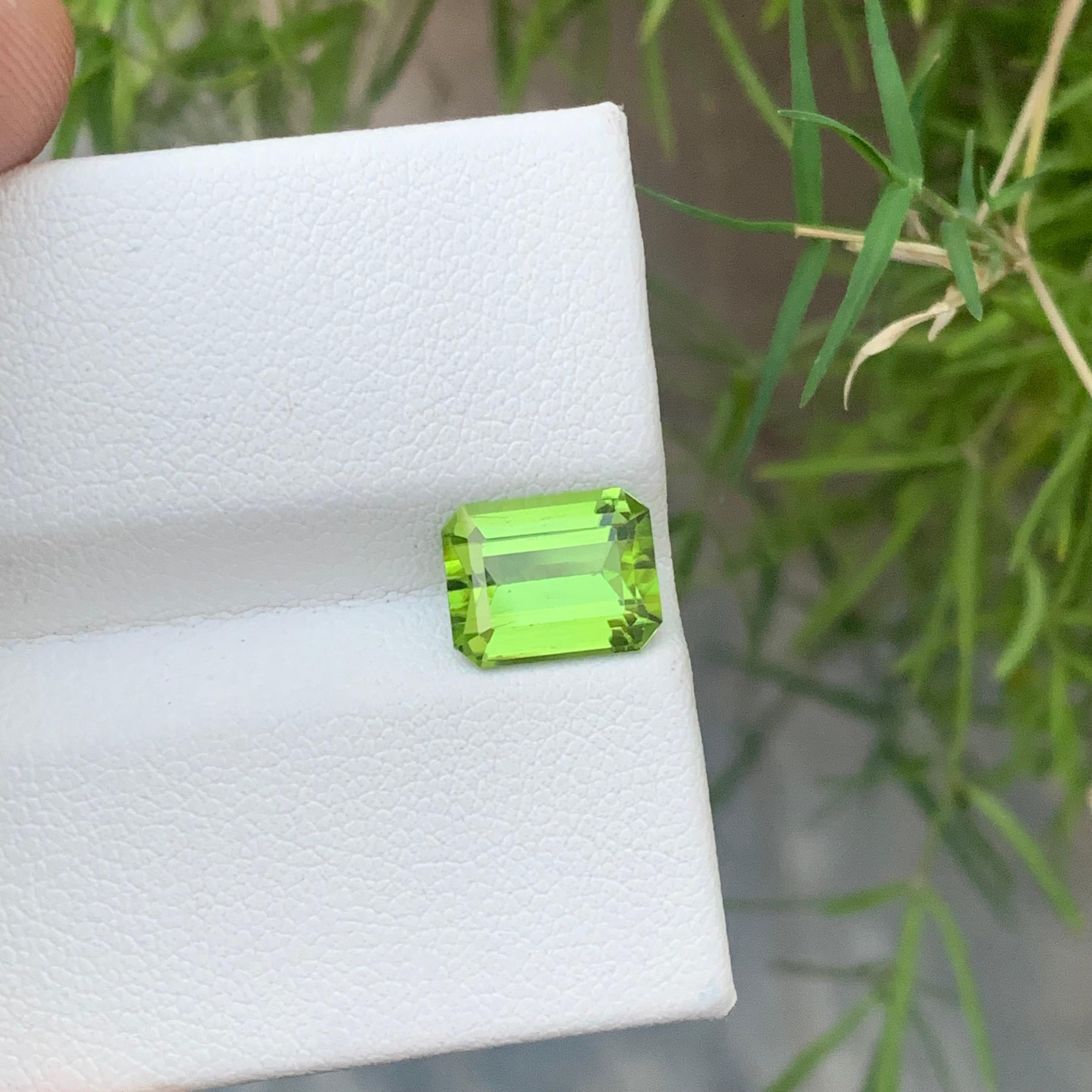 Stunning 2.95 Carat Natural Loose Apple Green Peridot from Suppat Valley Mine For Sale 2