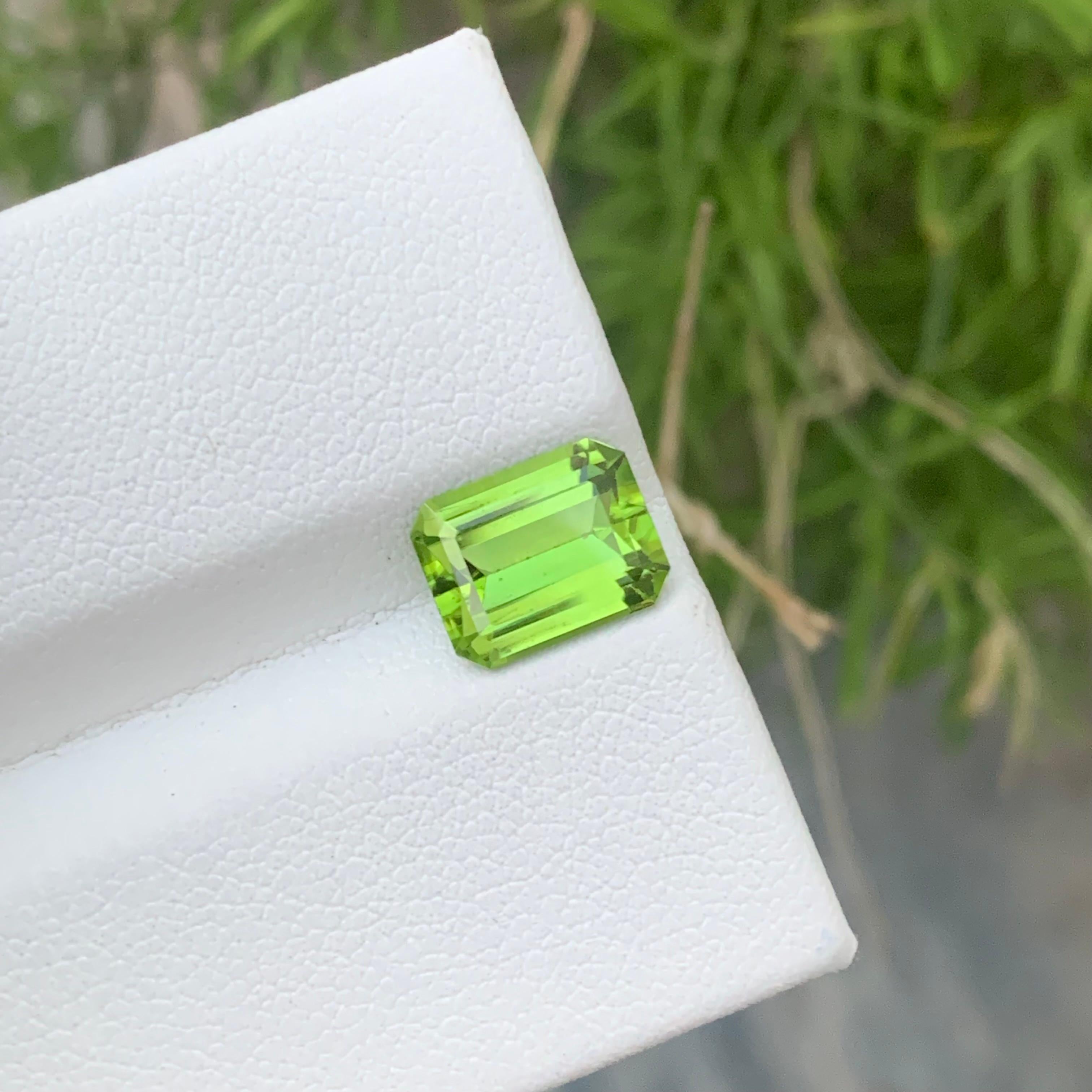 Stunning 2.95 Carat Natural Loose Apple Green Peridot from Suppat Valley Mine For Sale 5