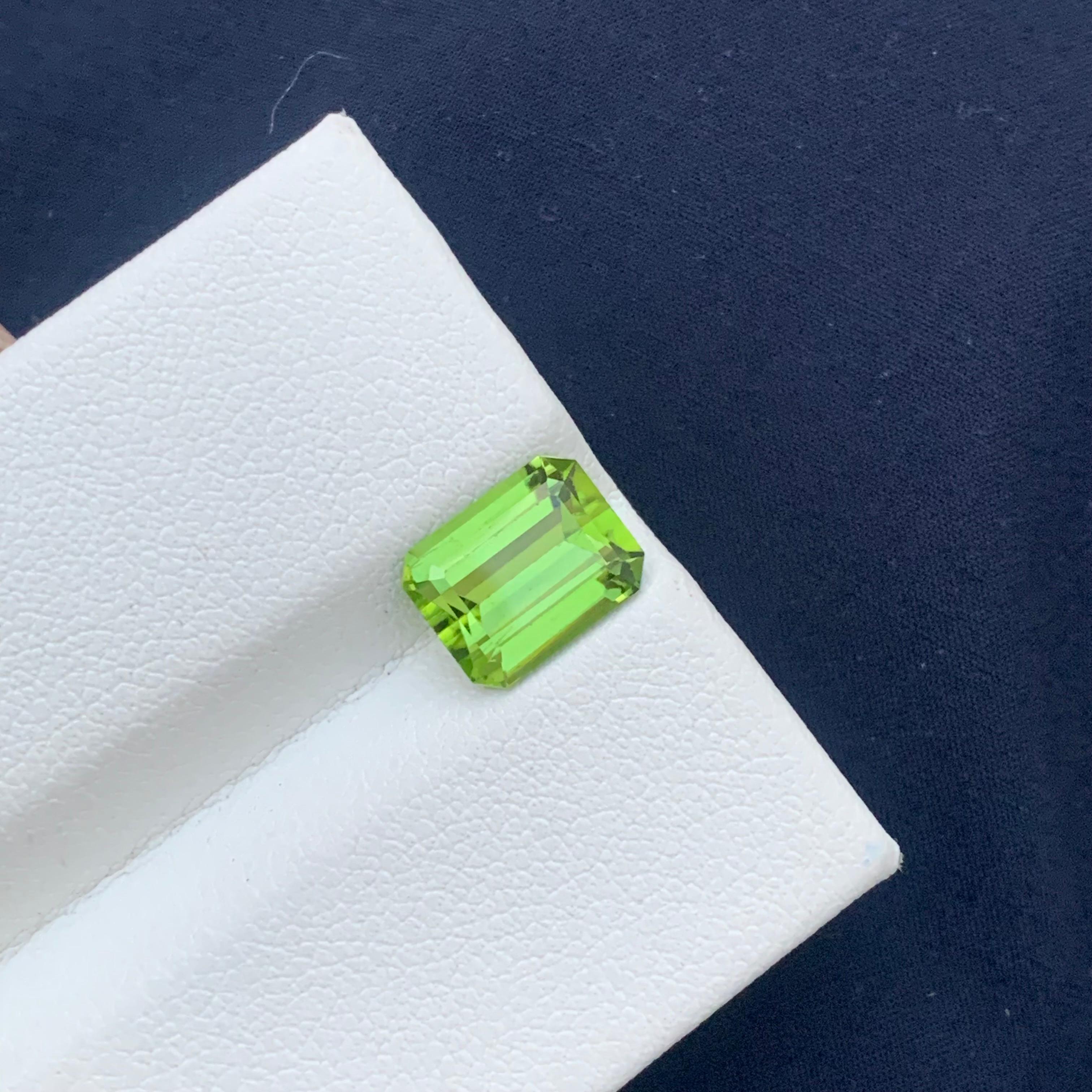 Women's or Men's Stunning 2.95 Carat Natural Loose Apple Green Peridot from Suppat Valley Mine For Sale