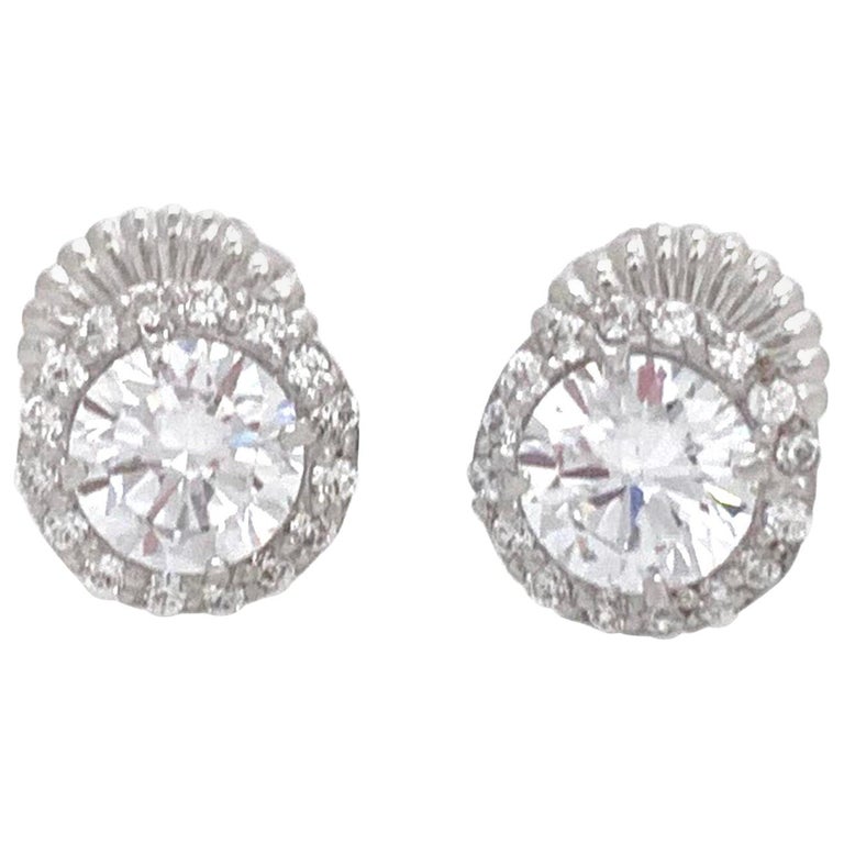 Orecchini Borchie Diamante Giallo Simulato 2ct Rotondo – Argento 925, Antelina_jewellery