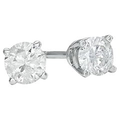 Stunning  3/8 CT. T.W. Diamond Solitaire Stud Earrings in 14K White Gold