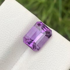 Stunning 3 Carat Natural Emerald Cut Faceted Amethyst Gemstone from Brazil Mine