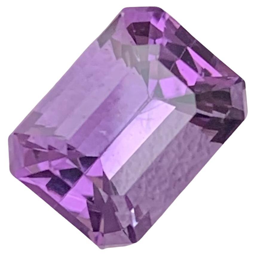 Stunning 3 Carat Natural Emerald Cut Faceted Amethyst Gemstone from Brazil Mine For Sale